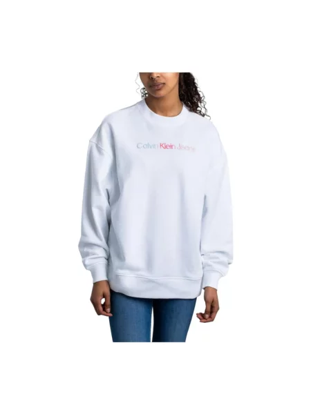 Bluza sportowa Calvin Klein z nadrukiem biała