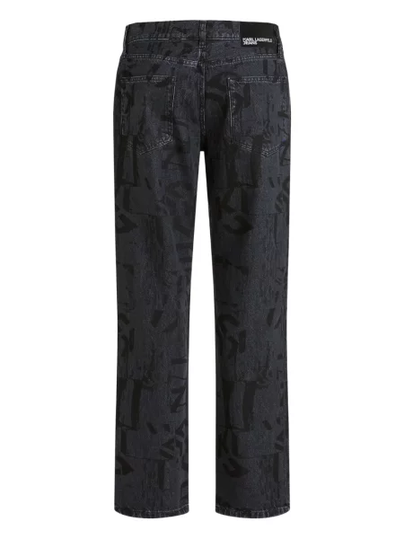 Blugi Karl Lagerfeld Jeans cu imagine negru