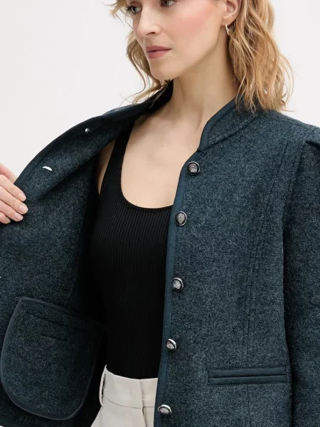 Вовняна куртка Hoss Intropia демісезонна бірюзовий