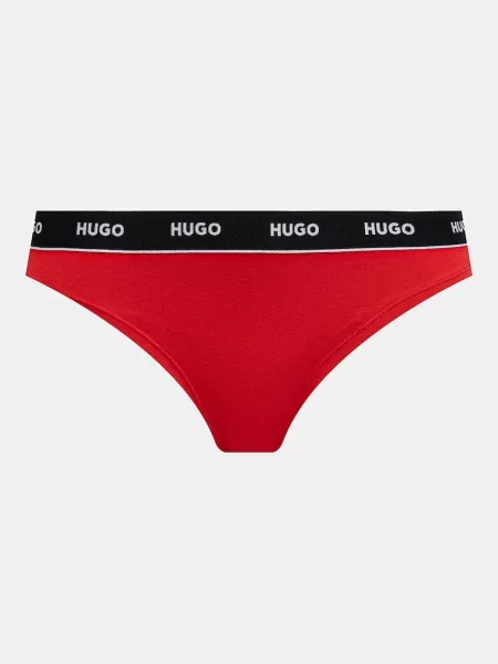 HUGO Tangá TRIPLET THONG STRIPE čierna