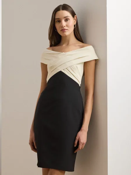 Cocktail obleka LAUREN RALPH LAUREN črna