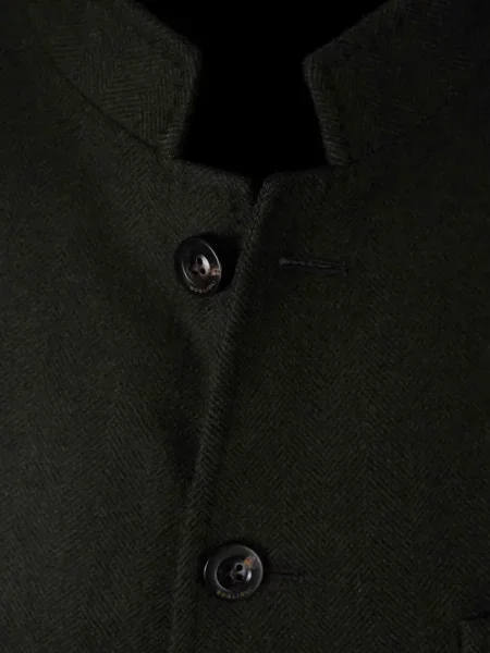 Gulerat sacou Boglioli cu model herringbone verde