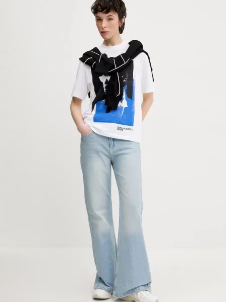 Karl Lagerfeld Jeans tričko bílé