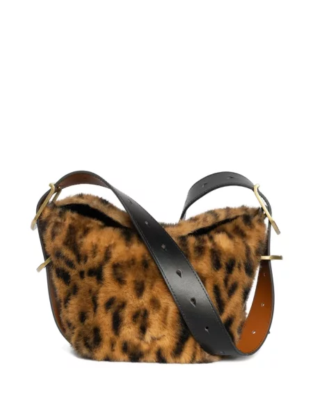 Torbica Zadig&voltaire s printom s leopard uzorkom smeđa