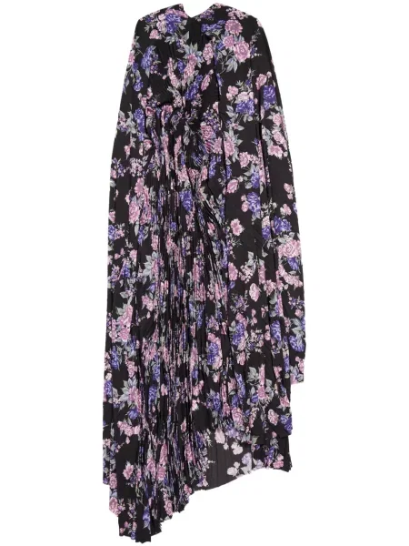 Rochie maxi Balenciaga cu model floral cu imagine negru