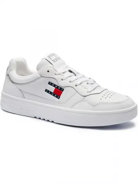 Tommy Jeans De piele sneakers Tjm Cupsole alb
