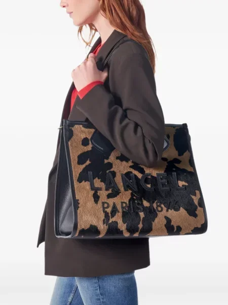 Geantă shopper Lancel din piele maro