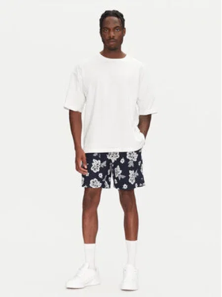 Tommy Hilfiger Šortky z materiálu Slub Aop Beach Tmavomodrá