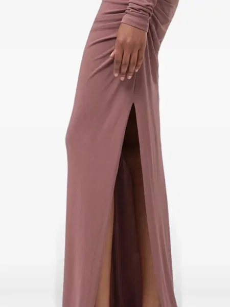 Rochie maxi The Andamane cu volane roz
