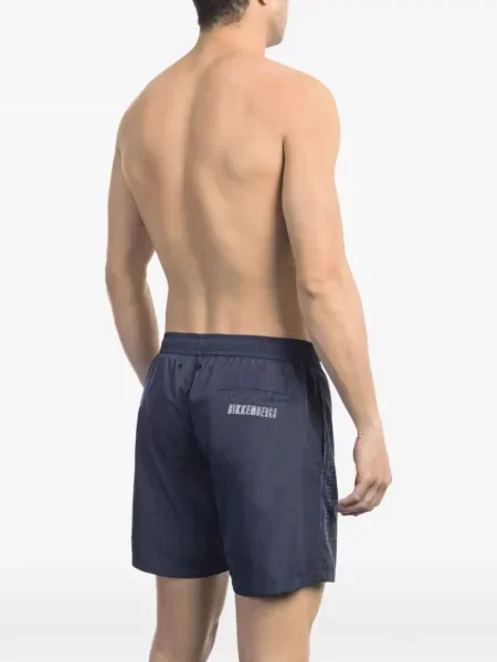 Долнища на бански Bikkembergs с принт с връзки синьо