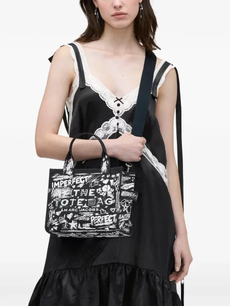 Geantă Marc Jacobs din canvas mini negru