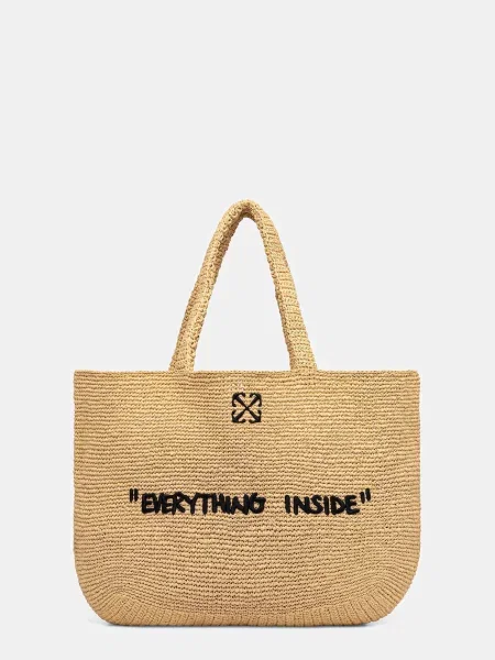 Geantă Off-White Jitney Tote Quote Sand Universal alb