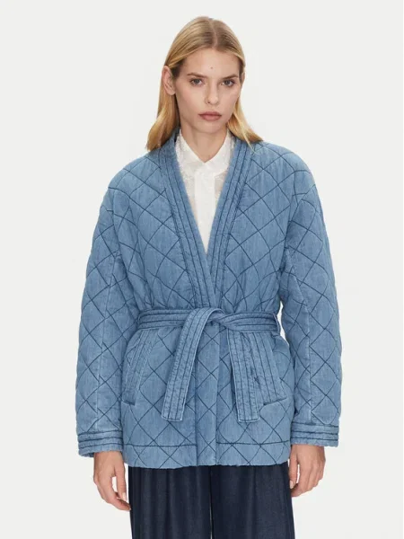 MUNTHE geaca jeans FRIDOLF femei de tranzitie oversize albastru