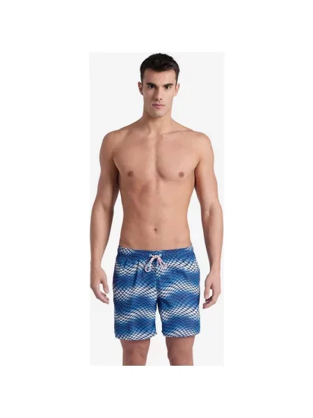 Kąpielówki Arena Beach Boxer Allover niebiesko-białe XL białe