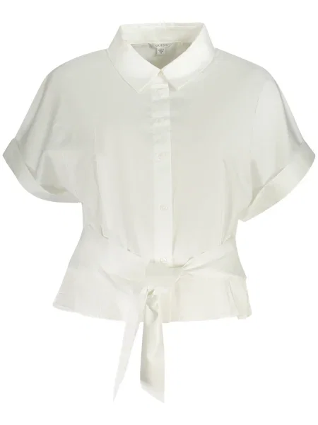 Cămașă Guess Jeans cu mâneci scurte scurtă alb