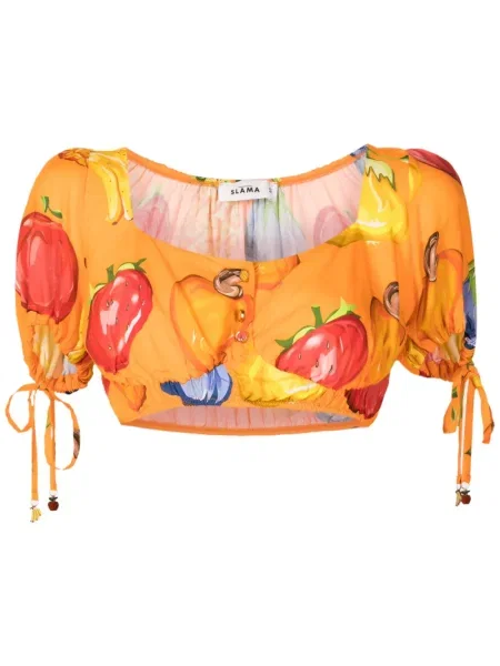 Cropp bluză Amir Slama cu imagine portocaliu