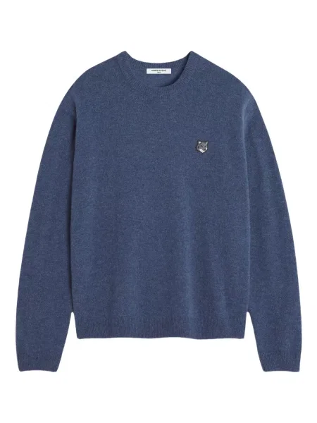 Vlněný svetr Maison Kitsuné modrý