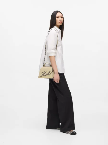 Geanta crossbody Karl Lagerfeld din piele bej