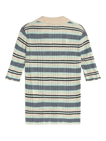 Dryžuota briaunotas polo marškinėliai Maison Kitsuné mėlyna