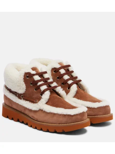 Ghete desert Valentino Garavani din piele de căprioară maro