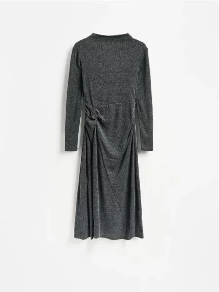 Reserved Rochie cu detaliu decorativ gri-închis gri