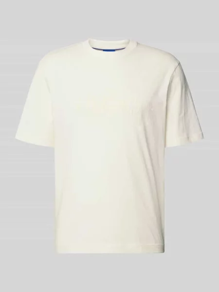 T-shirt o kroju regular fit z czystej bawełny model Hugo Blue biała