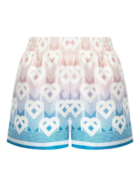 Pantaloni scurți Casablanca de mătase cu imagine albastru