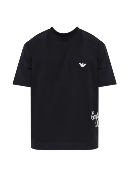 Tricou Emporio Armani cu broderie albastru