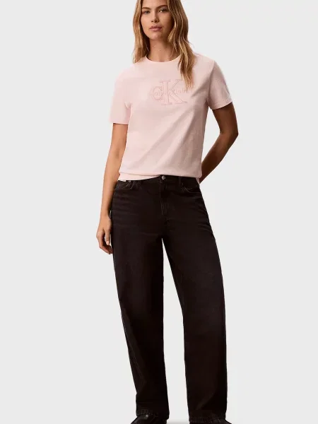Детская футболка Calvin Klein Jeans розовая