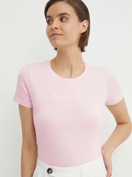 Тениска Pepe Jeans NEW VIRGINIA SS N розово