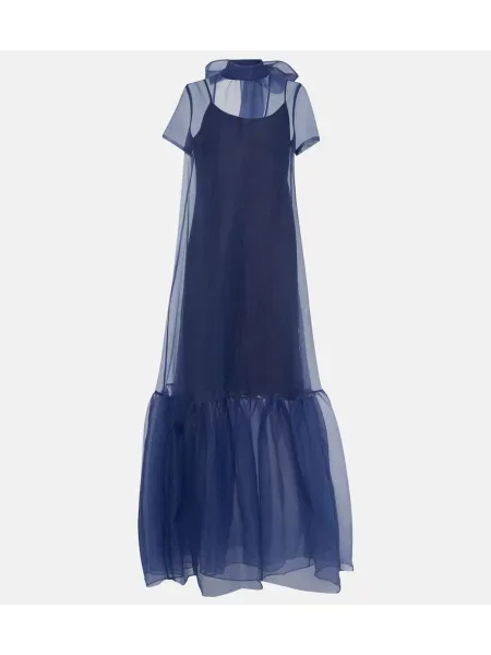 Sukienka Staud z organzy niebieska