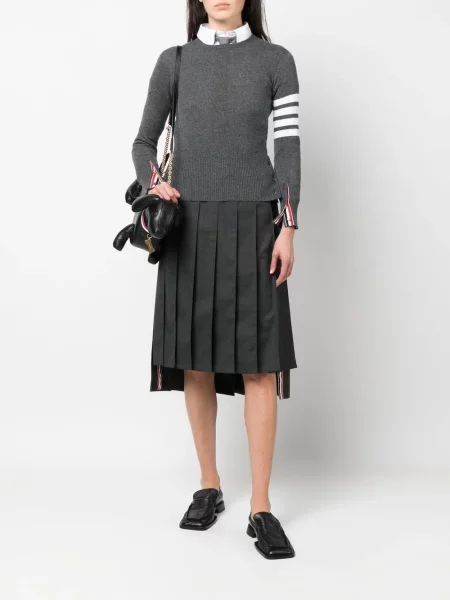 Pletený svetr Thom Browne šedý
