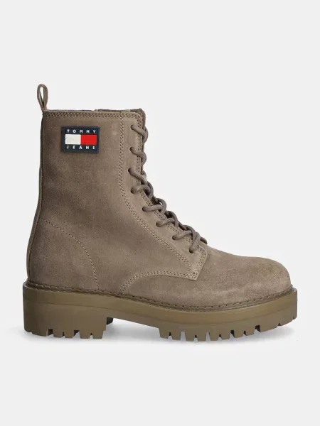 Botki Tommy Jeans zamszowe w miejskim stylu beżowe