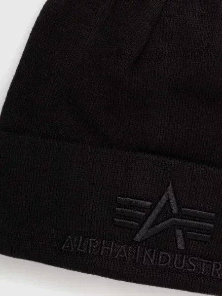 Шапка Alpha Industries з тонкого трикотажу чорний