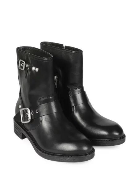 Botine Ash din piele cu cataramă negru