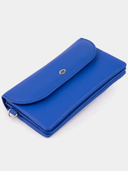 Кожаный кошелек St Leather Accessories синий