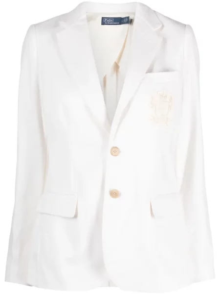 Кожени карирани маратонки Polo Ralph Lauren с връзки бяло