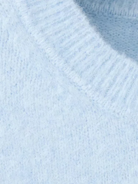 Sweter z dzianiny z okrągłym dekoltem Kobieta XXS MANGO błękitny