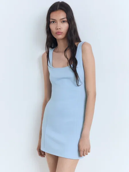 MANGO Rochie MILLY deschis albastru