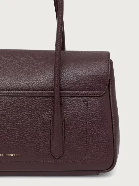 Coccinelle torebka shopper skórzana C-ME LOCK brązowa