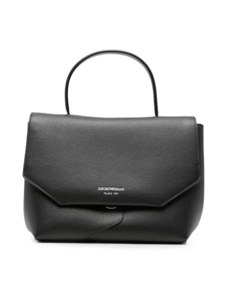 Top Emporio Armani skórzany czarny