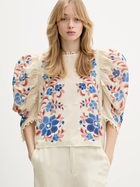 Cămașă Brodată Farm Rio alb