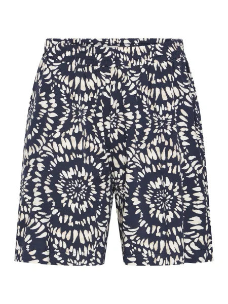 ICHI Pantaloni IHAya bej / albastru marin alb