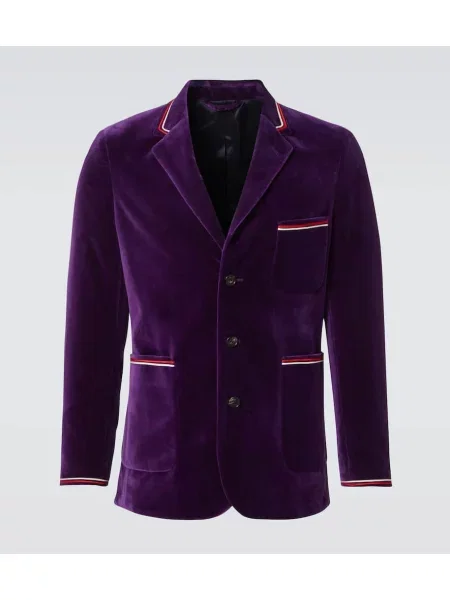 Žametni blazer Bode iz rebrastega žameta vijolična
