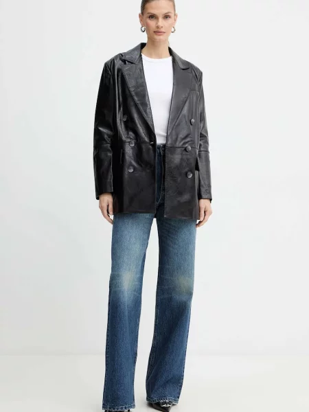 Just Cavalli jeansy high waist CDWAA granatowe