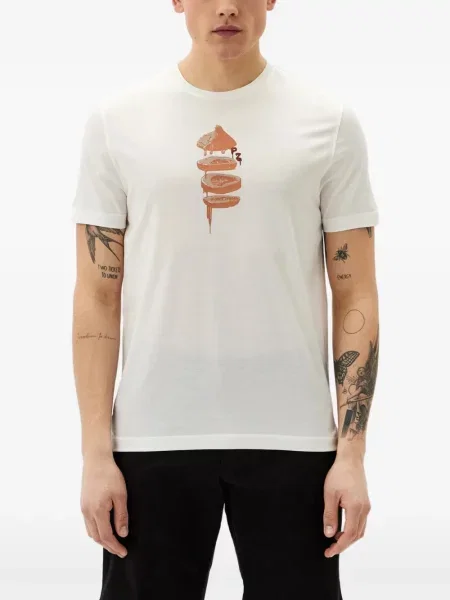 Tricou grafic Pal Zileri cu imagine alb