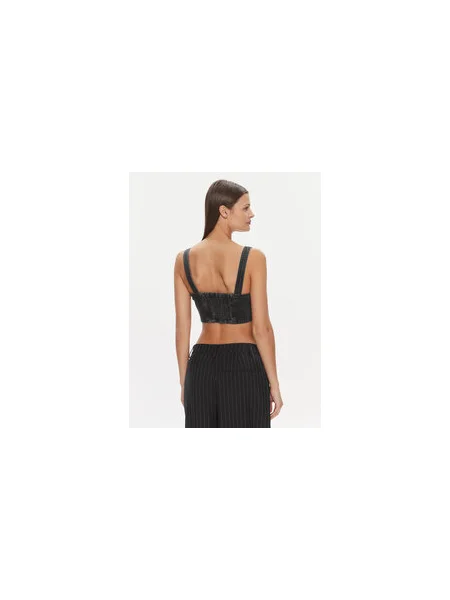Tommy Jeans Felső Bustier Top Slim Fit fekete