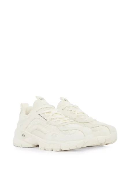 Sneakerși Armani Exchange plasă cu autograf alb