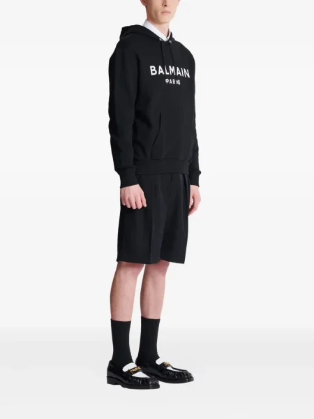 Hanorac cu glugă Balmain cu imagine negru
