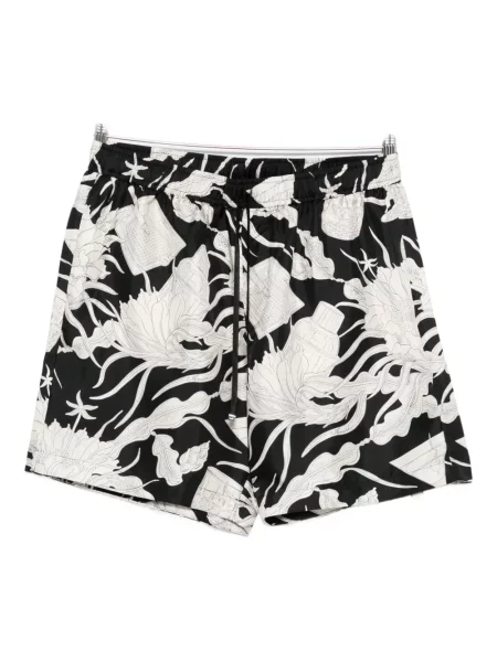 Květinové kraťasy Amiri s potiskem černé